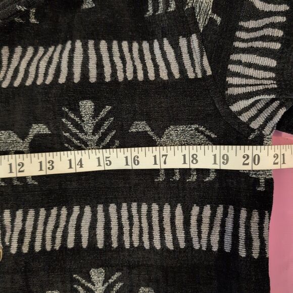 Vtg Chico's Design Black White Boho Primitive Tribal Jacket Womens Sz 12 Large - Picture 7 of 9